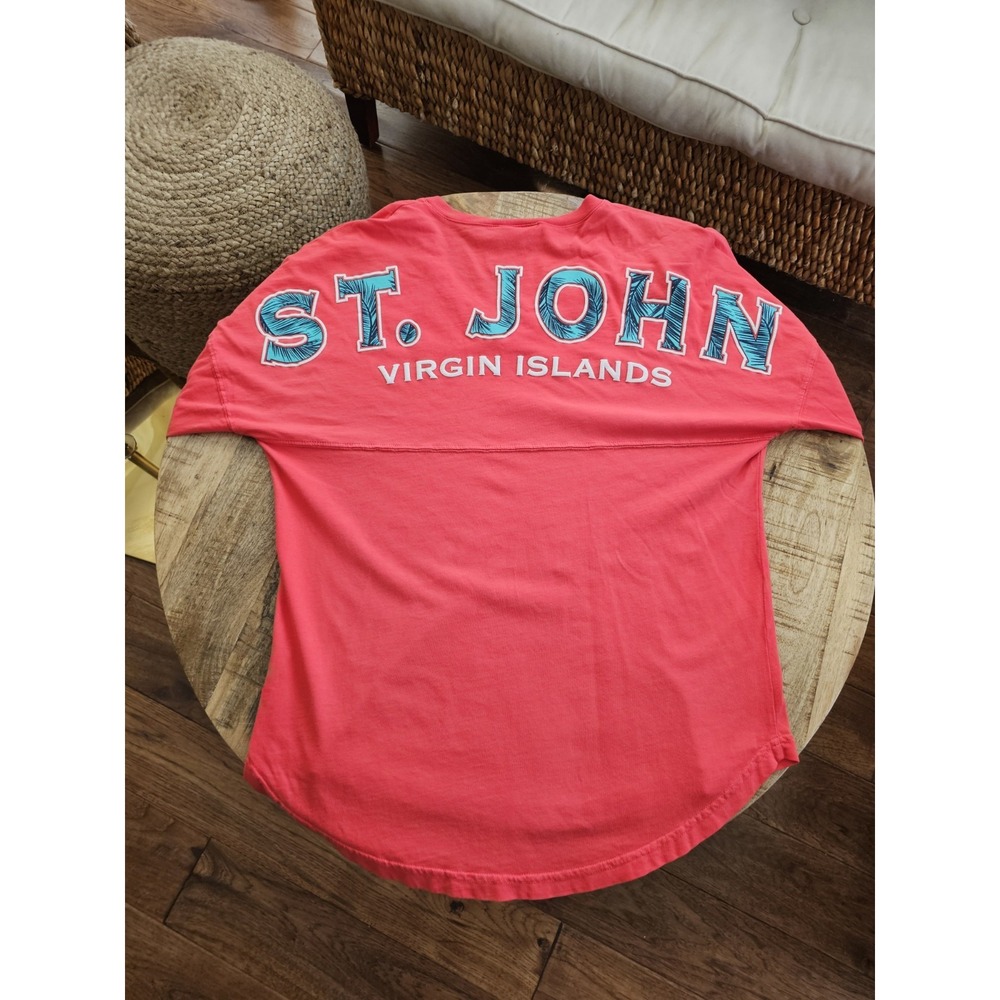 Spirt Jersey 'ST. JOHN' Long Sleeve Shirt Women's Size S Made in USA Caribbean
